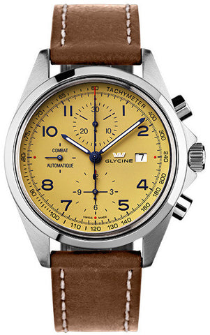 Glycine Watch Combat Chronograph Cream 3924.15AT-LB7BH