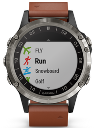 Garmin Watch D2 Delta Aviator Watch Brown Leather Band