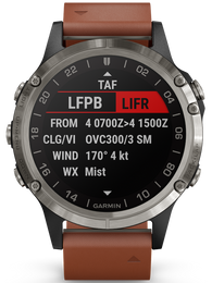 Garmin Watch D2 Delta Aviator Watch Brown Leather Band