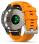 Garmin Watch Fenix 5 Plus Sapphire Titanium Orange Silicone Band