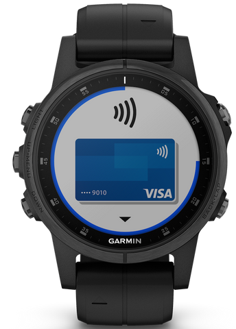 Garmin Watch Fenix 5S Plus Sapphire Black with Black Band