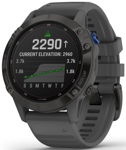 Garmin Watch Fenix 6 Pro Solar Black With Slate Gray Band 010-02410-11