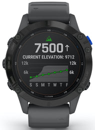 Garmin Watch Fenix 6 Pro Solar Black With Slate Grey Band D