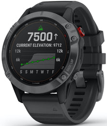 Garmin Watch Fenix 6 Pro Solar Slate Gray With Black Band 010-02410-15