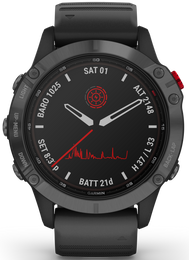 Garmin Watch Fenix 6 Pro Solar Slate Grey With Black Band D