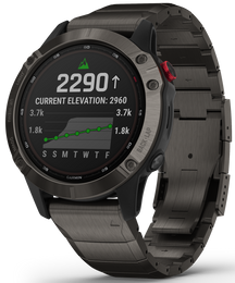 Garmin Watch Fenix 6 Pro Solar Titanium Carbon Gray DLC With Titanium DLC Band 010-02410-23