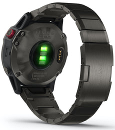 Garmin Watch Fenix 6 Pro Solar Titanium Carbon Grey DLC With Titanium DLC Band D