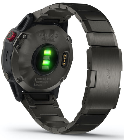 Garmin Watch Fenix 6 Pro Solar Titanium Carbon Grey DLC With Titanium DLC Band D