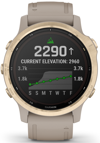 Garmin Watch Fenix 6S Pro Solar Light Gold With Light Sand Band