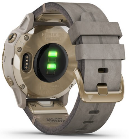 Garmin Watch Fenix 6S Pro Solar Light Gold With Shale Suede Band D