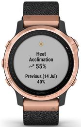 Garmin Watch Fenix 6S Sapphire Rose Gold Nylon Band D