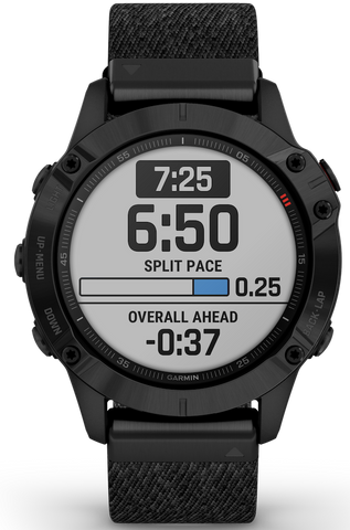 Garmin Watch Fenix 6 Sapphire Black DLC Heathered Nylon Band D