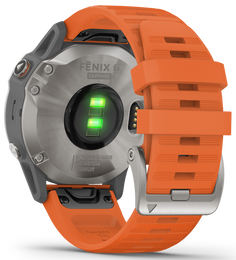 Garmin Watch Fenix 6 Sapphire Orange Band D