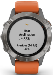 Garmin Watch Fenix 6 Sapphire Orange Band D