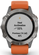 Garmin Watch Fenix 6 Sapphire Orange Band D