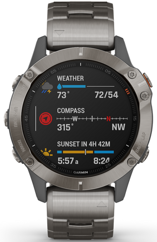 Garmin Watch Fenix 6 Sapphire Titanium Grey Titanium Band D