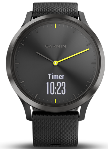 Garmin Watch Vivomove HR Black with Black Silicone Band D