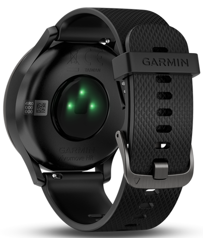 Garmin Watch Vivomove HR Black with Black Silicone Band D