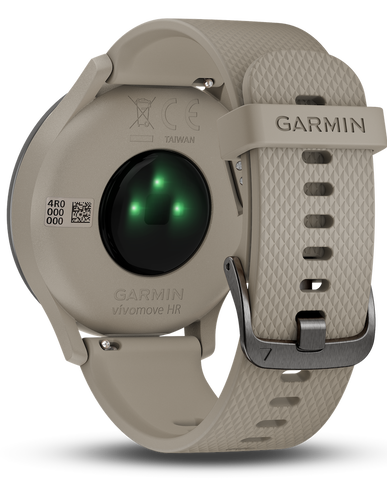 Garmin Watch Vivomove HR Black with Sandstone Silicone Band D