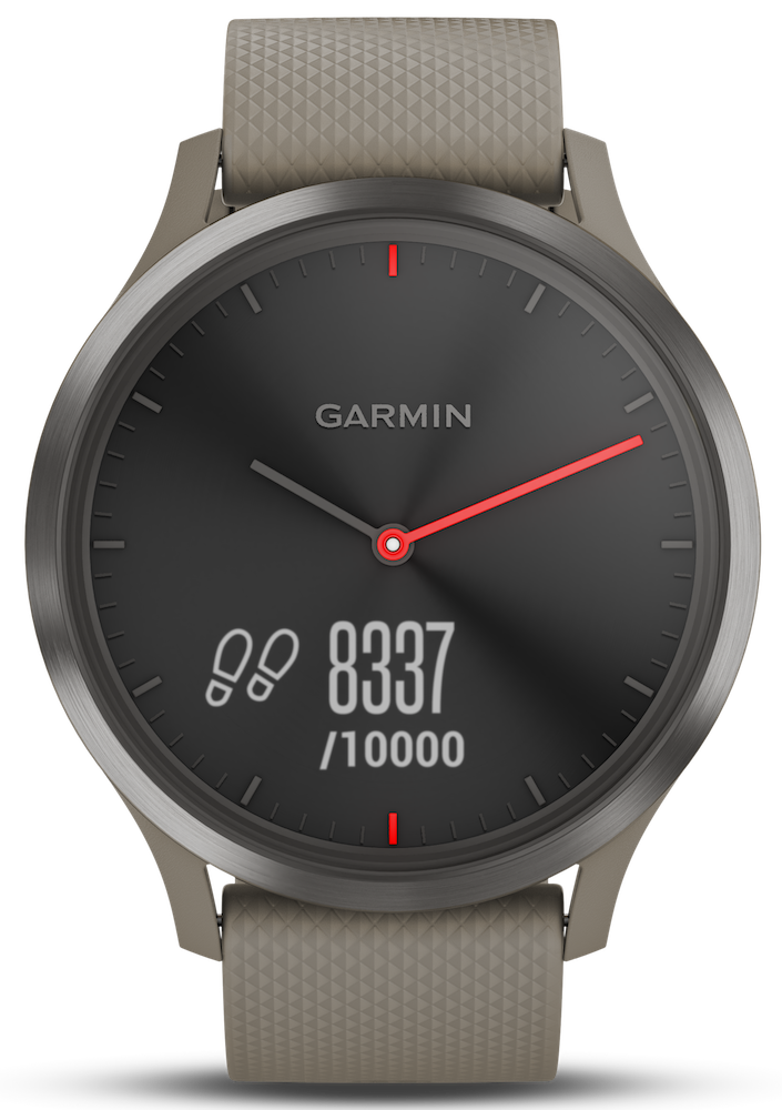 Garmin Watch Vivomove HR Black with Sandstone Silicone Band D 01001850