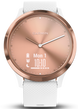 Garmin Watch Vivomove HR Rose Gold Tone with White Silicone Band D