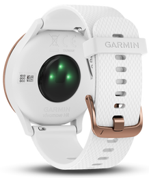 Garmin Watch Vivomove HR Rose Gold Tone with White Silicone Band D