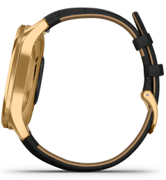 Garmin Watch Vivomove Luxe Gold PVD Black Embossed Leather