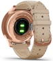 Garmin Watch Vivomove Luxe Rose Gold PVD Sand Leather