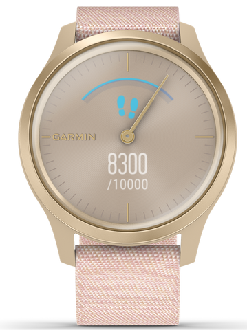 Garmin Watch Vivomove Style Light Gold Aluminium Case Blush Pink Nylon
