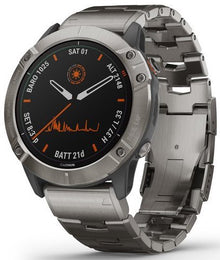 Garmin Watch Fenix 6X Pro Solar Titanium With Titanium Band 010-02157-24