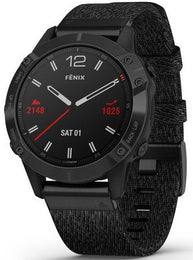 Garmin Watch Fenix 6 Sapphire Black DLC Nylon Band 010-02158-17