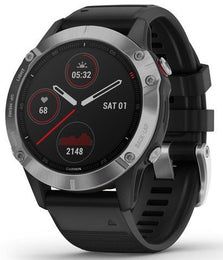 Garmin Watch Fenix 6 Silver With Black Band 010-02158-00