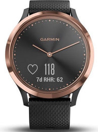 Garmin Watch Vivomove HR Rose Gold with Black Silicone Band D