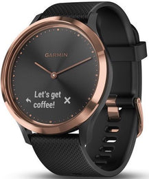 Garmin Watch Vivomove HR Rose Gold with Black Silicone Band 010-01850-06