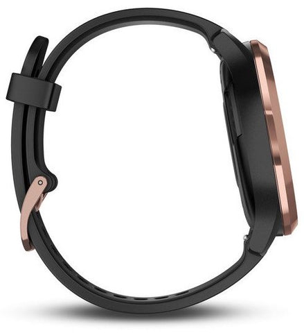 Garmin Watch Vivomove HR Rose Gold with Black Silicone Band D
