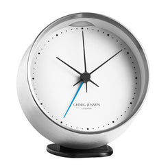 Georg Jensen HK Stainless Steel 10cm Alarm Clock. 3587585.