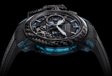 Graham Chronofighter Superlight Carbon Strip Skeleton Blue Watch