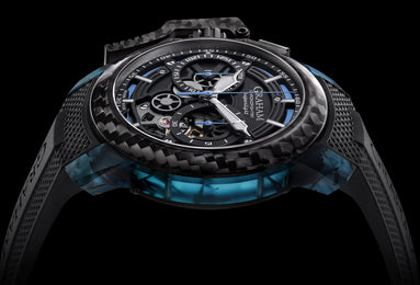 Graham Watch Chronofighter Superlight Carbon Strip Skeleton Blue