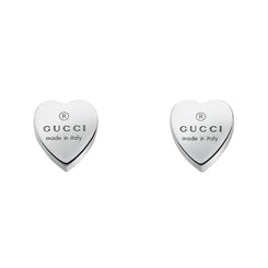 Gucci Engraved Heart Sterling Silver Earrings YBD223990001