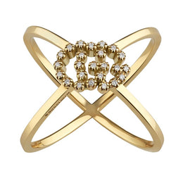 Gucci GG Running 18ct Yellow Gold Diamond Ring YBC582548001