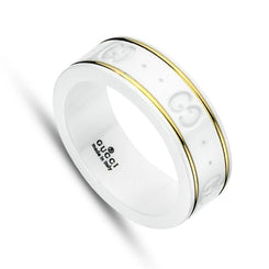 Gucci Icon 18ct Yellow Gold Zirconia Thin Band Ring YBC325964001