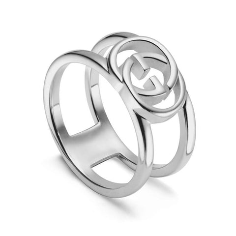 Gucci Interlocking G Motif Sterling Silver Ring YBC295716001