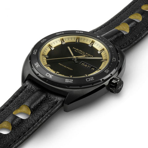 Hamilton Watch American Classic Pan Europ Day Date Black & Gold