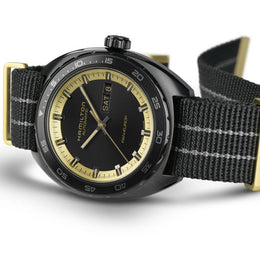 Hamilton Watch American Classic Pan Europ Day Date Black & Gold