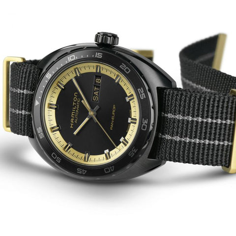 Hamilton Watch American Classic Pan Europ Day Date Black & Gold