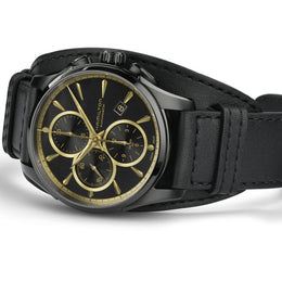 Hamilton Watch Jazzmaster Auto Chrono Black & Gold
