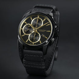 Hamilton Watch Jazzmaster Auto Chrono Black & Gold