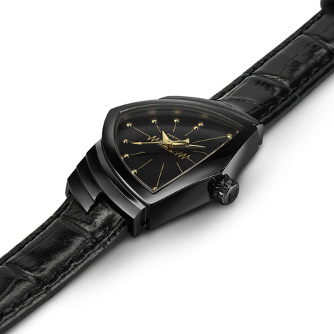 Hamilton Watch Ventura S Quartz Black & Gold