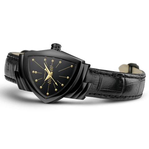 Hamilton Watch Ventura S Quartz Black & Gold