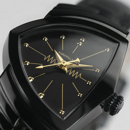 Hamilton Watch Ventura S Quartz Black & Gold